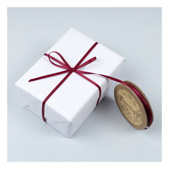 Wine Double-Faced Satin Ribbon 3mm x 5m image number 3