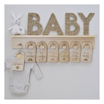 Ginger Ray Wooden Baby Hangers 7 Pack image number 2
