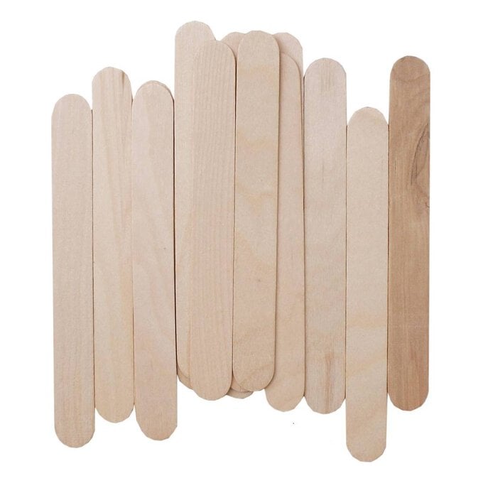 Natural Wooden Craft Sticks 80 Pack image number 1
