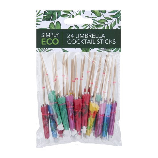 Umbrella Cocktail Sticks 24 Pack image number 1