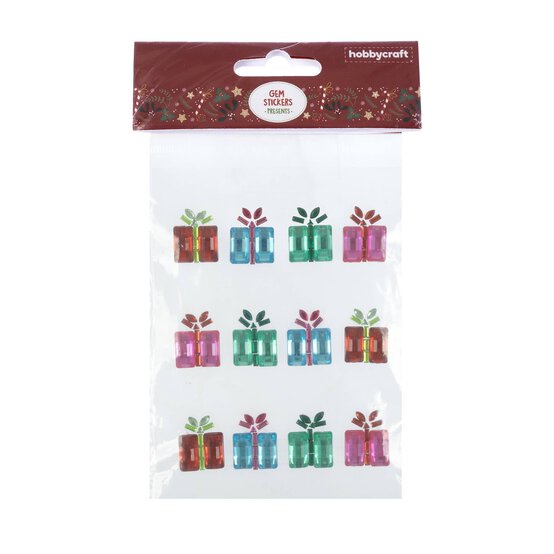 Christmas Present Gem Stickers 12 Pack image number 4