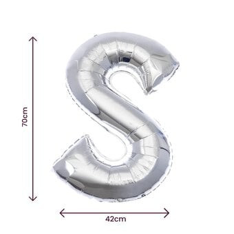 Extra Large Silver Foil Letter S Balloon image number 2
