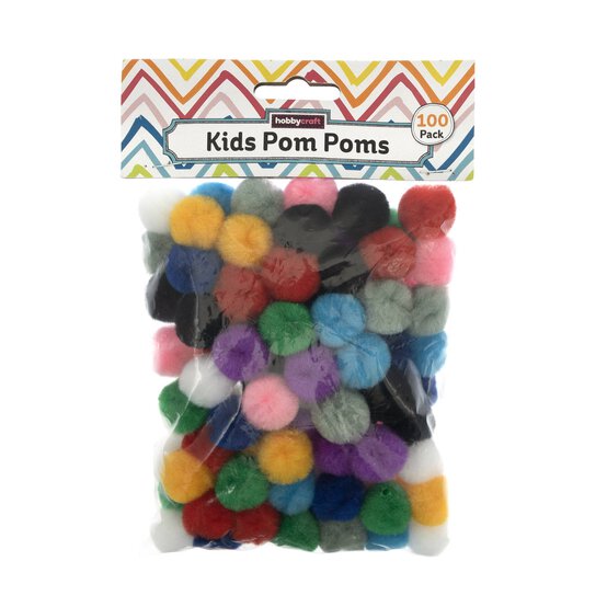 Assorted Pom Poms 2cm 100 Pack  image number 4