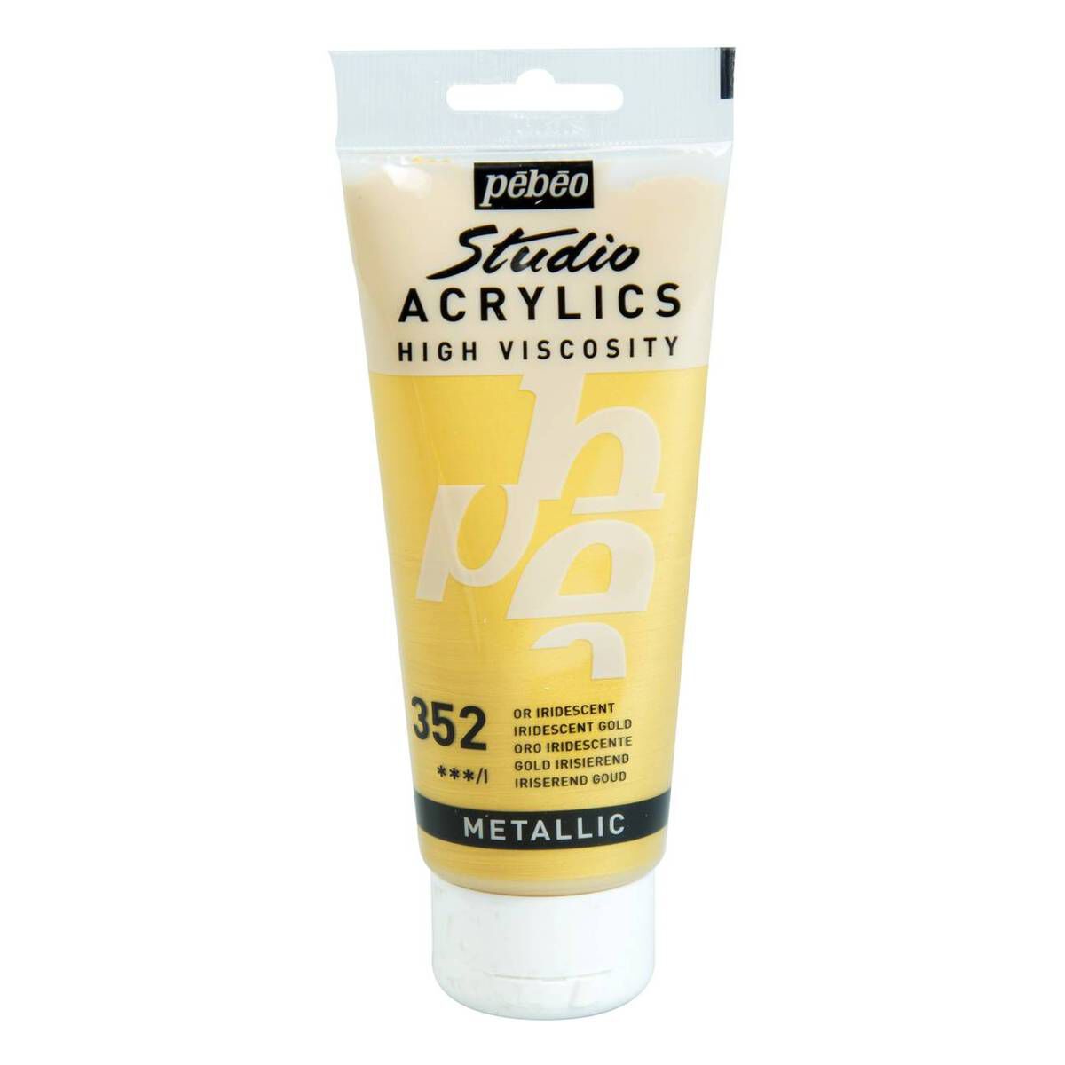 Pebeo Iridescent Gold Studio Acrylic Paint 100ml Hobbycraft