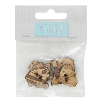 Trimits Wooden Birthday Buttons 5 Pieces