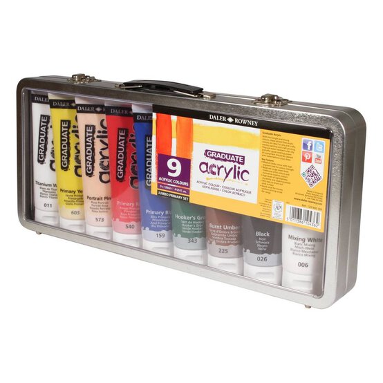 Daler-Rowney Graduate Acrylic Paint 120ml 9 Pack image number 1
