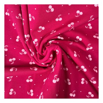 Cherries Cotton Spandex Jersey Fabric by the Metre
