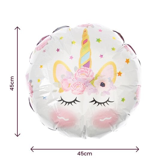 Large Round Unicorn Foil Balloon image number 2