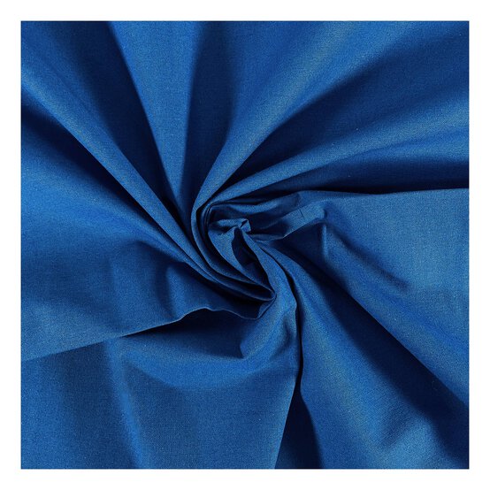 Brilliant Blue Cotton Homespun Fabric by the Metre image number 1