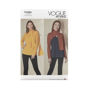 Vogue Women's Top and Scarf Sewing Pattern V1825 (A XS-XXL)