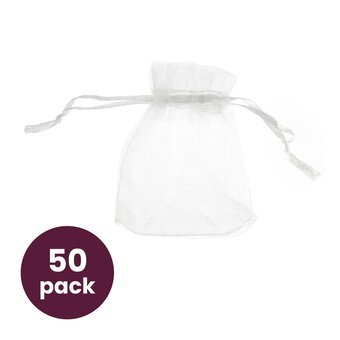 White Organza Bags 50 Pack