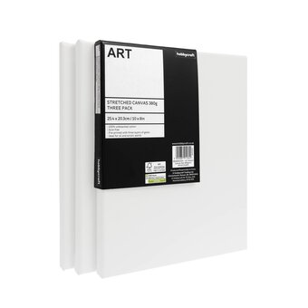 Stretched Canvas 25.4cm x 20.3cm 3 Pack