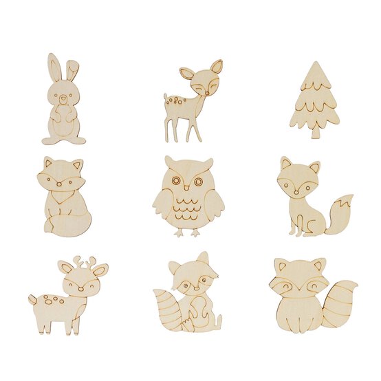 Decorate Your Own Woodland Animal Wooden Shapes 9 Pack image number 3