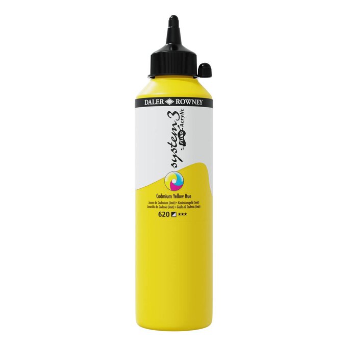 Daler-Rowney System3 Cadmium Yellow Hue Fluid Acrylic 500ml (620) image number 1