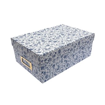 Blue Floral Photo Box 11cm x 20cm x 29cm