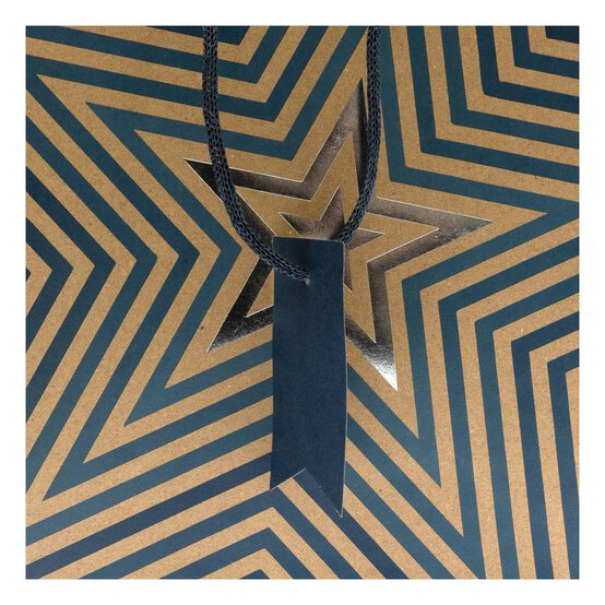 Kraft Star Blue Gift Bag 21.5cm x 25cm image number 3