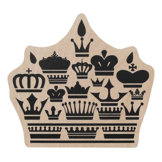 Crown Wooden Stamp 8cm x 8.8cm image number 1