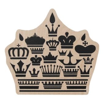 Crown Wooden Stamp 8cm x 8.8cm