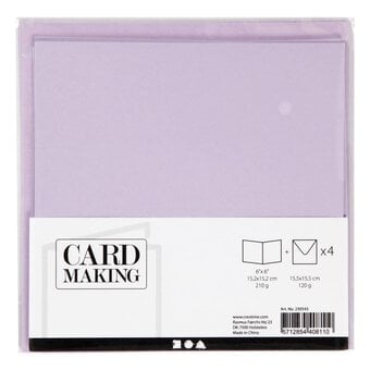 Lilac Cards and Envelopes 6 x 6 Inches 4 Pack image number 2