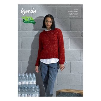 Wendy Recycled Cable Front Sweater Pattern 7003