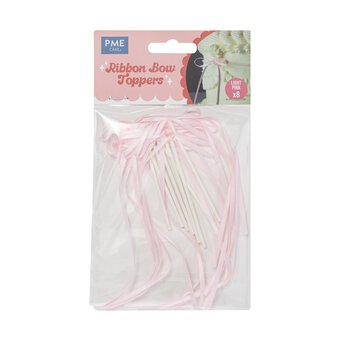PME Pink Ribbon Bow Toppers 8 Pack