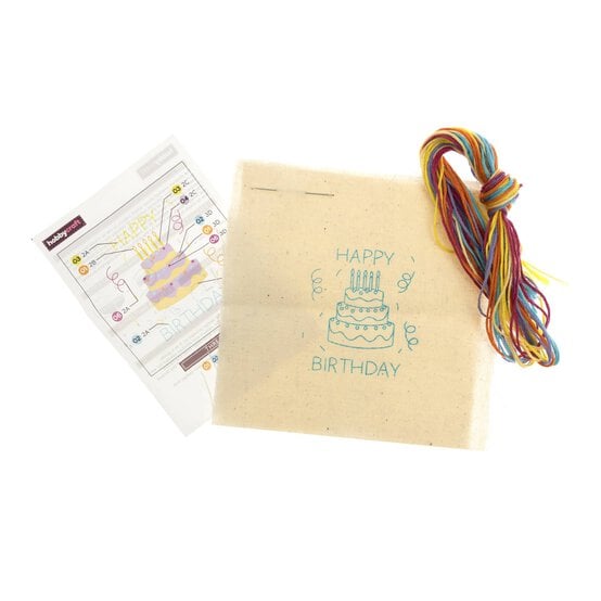 Mini Happy Birthday Cake Embroidery Kit image number 3