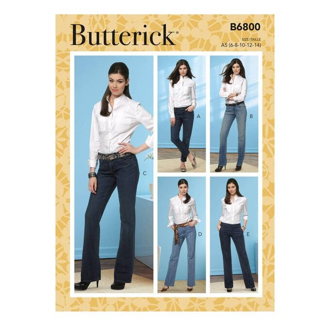 Butterick Jeans and Trousers Sewing Pattern B6800 (6-14) image number 1