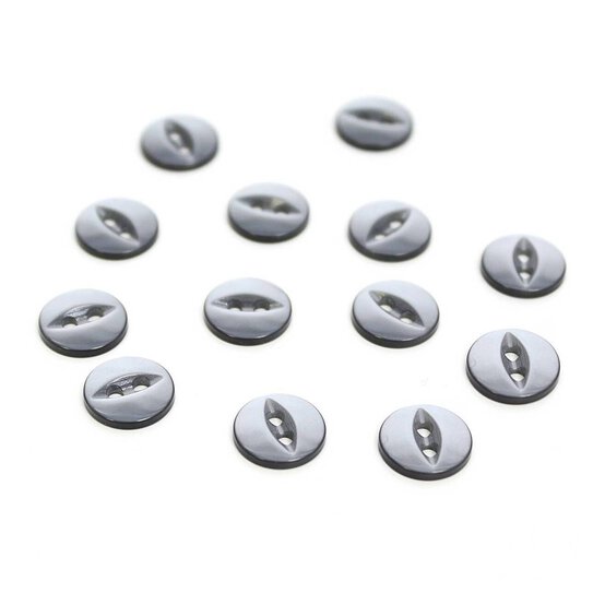 Hemline Grey Basic Fish Eye Button 13 Pack image number 1