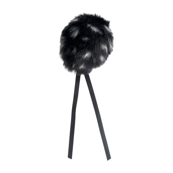 Black Faux Fur Pom Pom 11cm image number 4