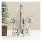 White Wooden Star Decoration 10cm image number 3