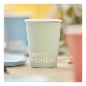 Ginger Ray Bright Birthday Paper Cups 8 Pack image number 2