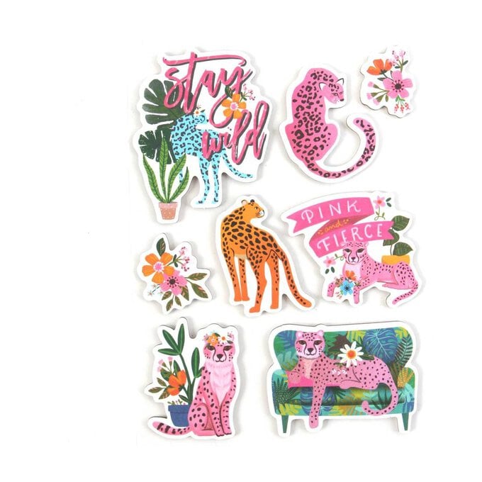 Leopard Chipboard Stickers 8 Pack image number 1