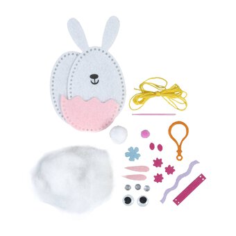 Sew Your Own Felt Bunny Egg Keyring Kit