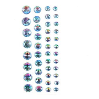 Pale Blue Iridescent Adhesive Gems 42 Pack image number 2