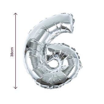 Silver Foil Number 6 Balloon image number 2