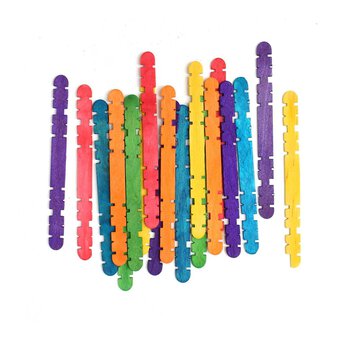 Coloured Wooden Craft Sticks 50 Pack