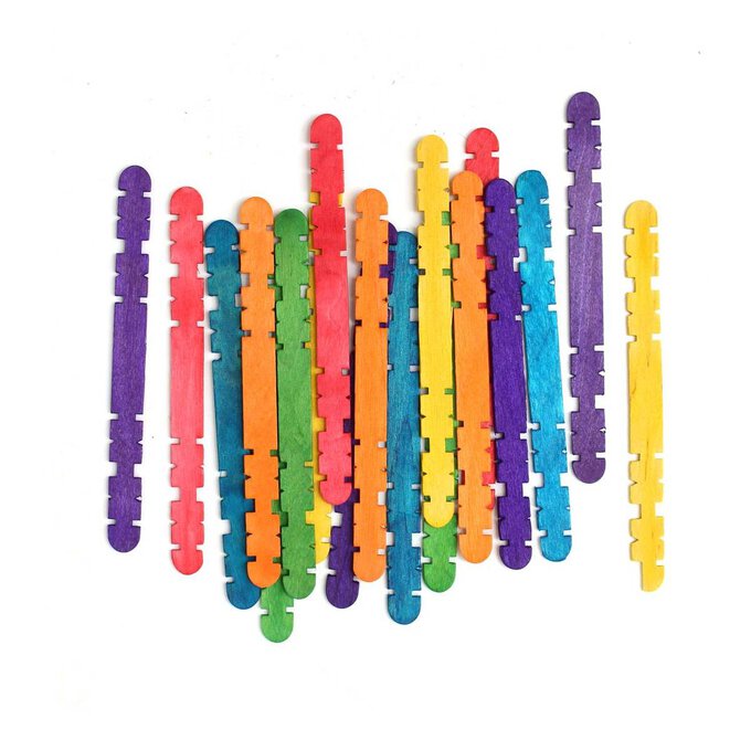 Coloured Wooden Craft Sticks 50 Pack image number 1