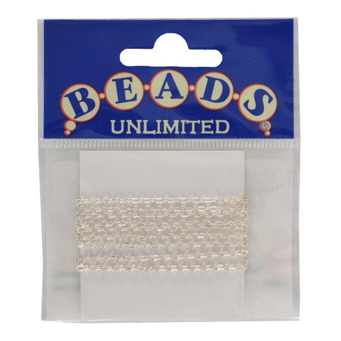 Beads Unlimited Silver Plated Trace Chain 2mm x 1m image number 1