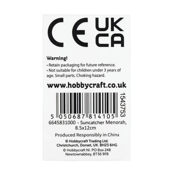 Menorah Plastic Suncatcher image number 6