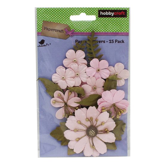 Blush Elliana Paper Flowers 15 Pack image number 2