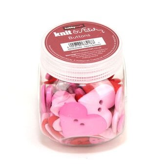 Hobbycraft Button Jar Hearts Pink image number 4