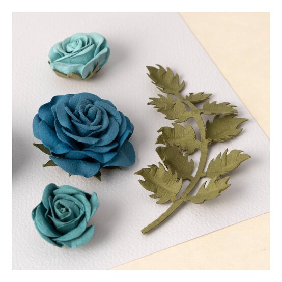 Handmade Aqua Whitny Flowers 14 Pack image number 2