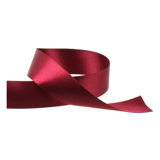 Wine Double-Faced Satin Ribbon 24mm x 5m
