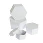 White Mache Hexagon Nesting Boxes 4 Pack image number 1