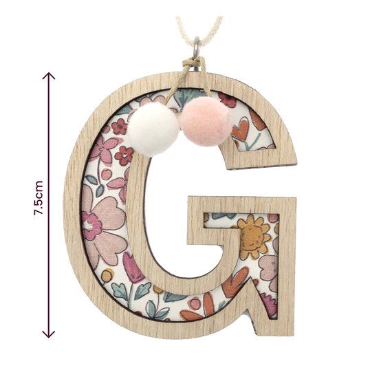 Hanging Wooden Letter G 7.5cm image number 3
