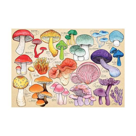 House of Puzzles Mushroom Mania Jigsaw Puzzle Tube 150 Pieces image number 2