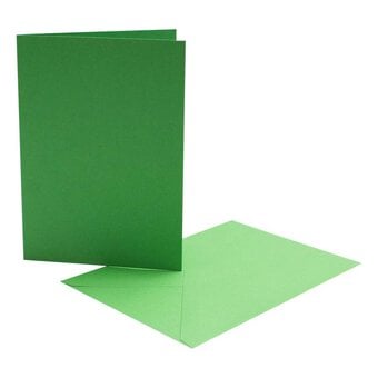 Green Cards and Envelopes A6 6 Pack