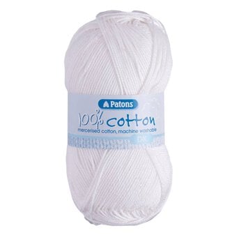 Patons White 100% Cotton  DK Yarn 100g