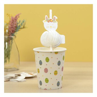 Bunny Honeycomb Paper Straws 6 Pack