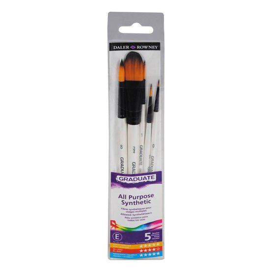 Daler-Rowney Graduate 5 Brush Watercolour Synthetic Pack image number 1